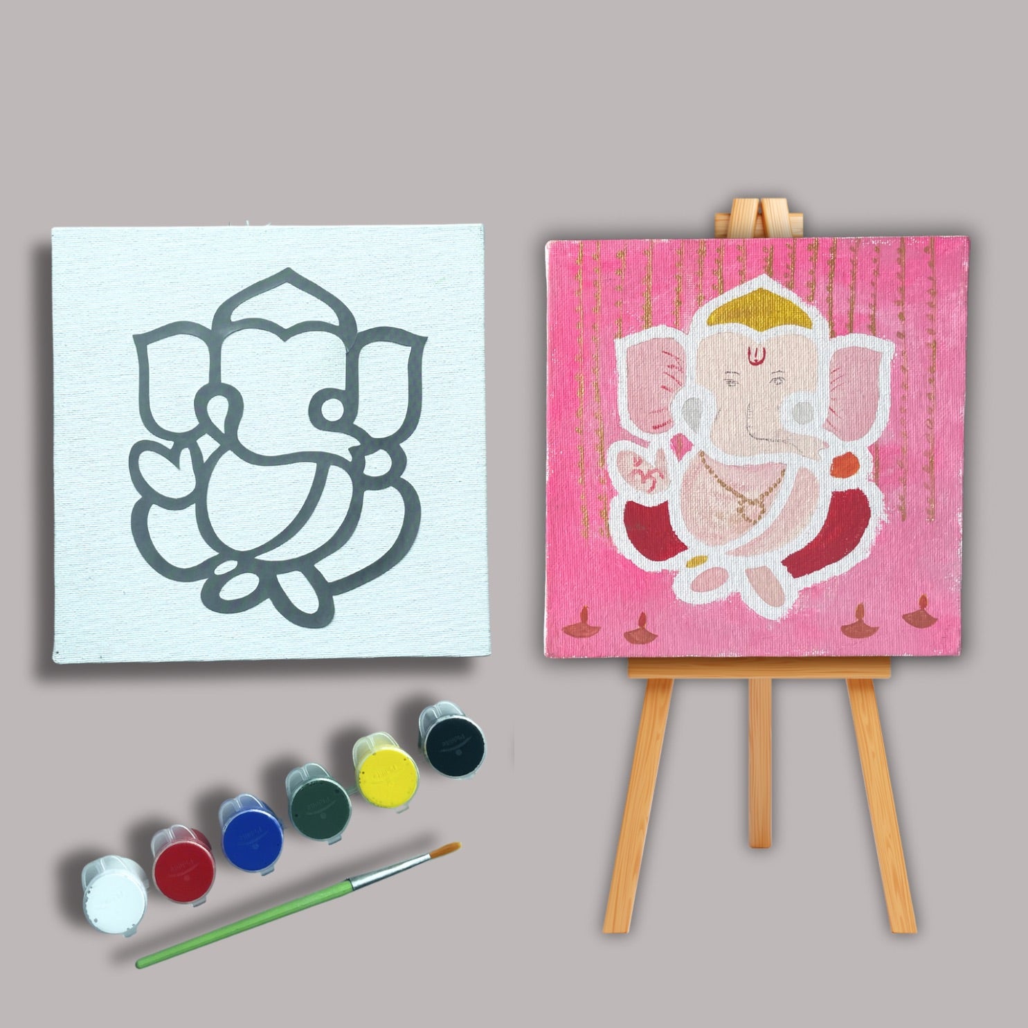 Ganesha Paint & Peel Canvas Kit